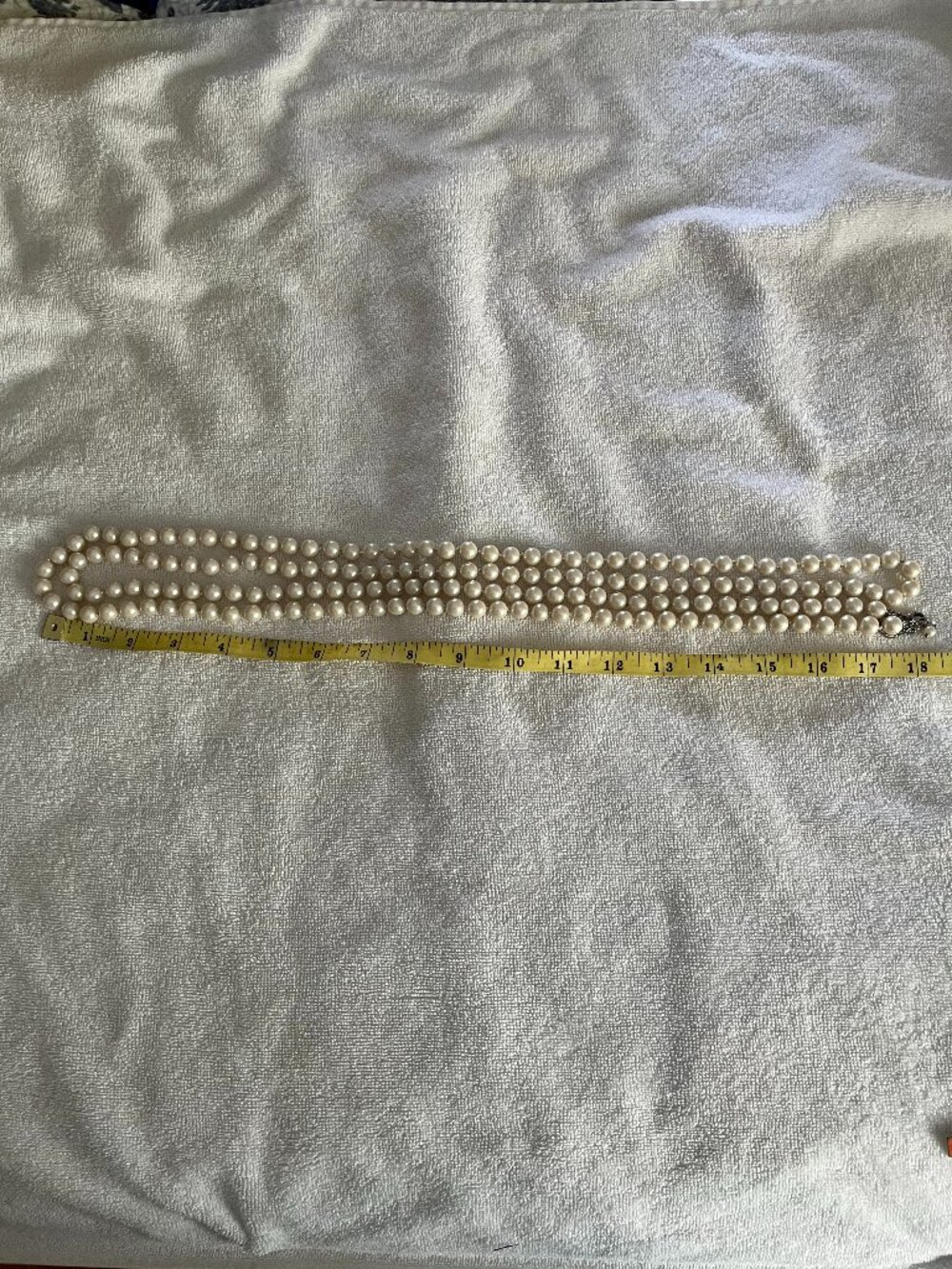 Faux Pearl Necklace 72" Cream Colored Pearls